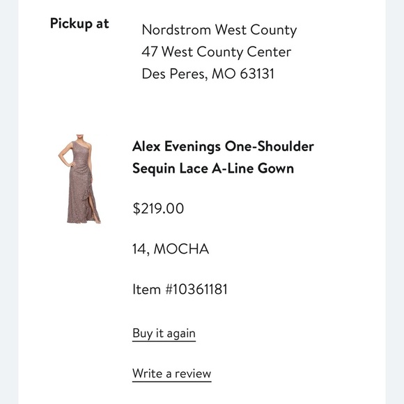 Alex Evenings One-Shoulder Sequin Lace Gown in Mocha - Picture 2 of 12